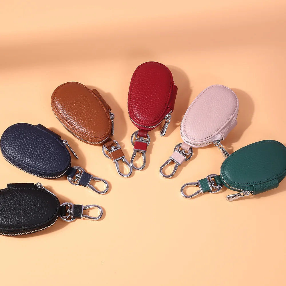 Cowhide Leather Key Wallets Holders Purses Keychains