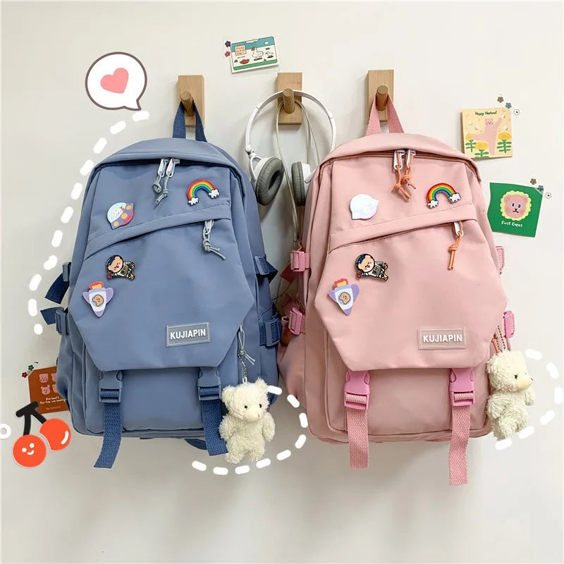 Nylon Backpack Waterproof School Bags for Teenagers Girls Backpack