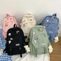 Nylon Backpack Waterproof School Bags for Teenagers Girls Backpack