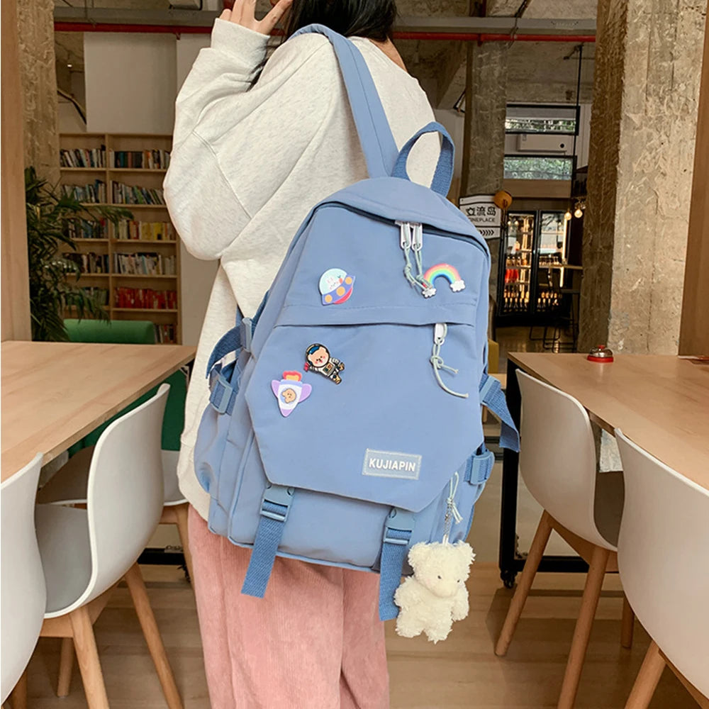 Nylon Backpack Waterproof School Bags for Teenagers Girls Backpack