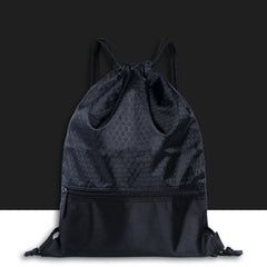 Nylon Outdoor Sports Backpack Large Capacity Drawstring Lock