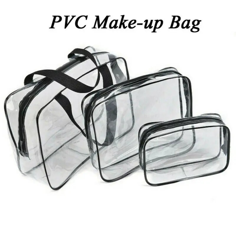 Women Men Clear PVC Jelly Travel Cosmetic Makeup Bag Tote