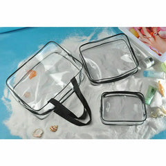 Women Men Clear PVC Jelly Travel Cosmetic Makeup Bag Tote