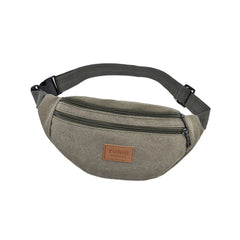 Canvas Waist Pack with Zipper Pocket for Shopping Camping