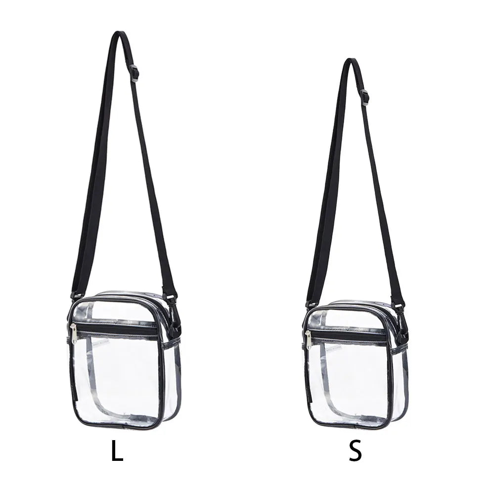 Zipper Closure Waterproof Clear Crossbody Bag Adjustable Strap