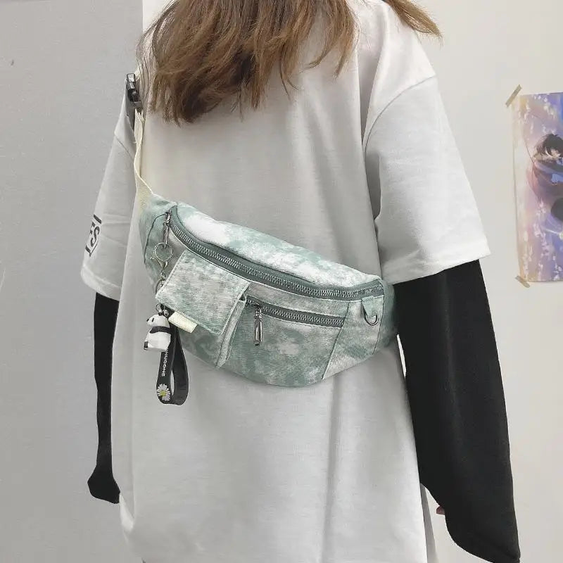 Canvas Crossbody Bag Waist Pack Shoulder Pouch