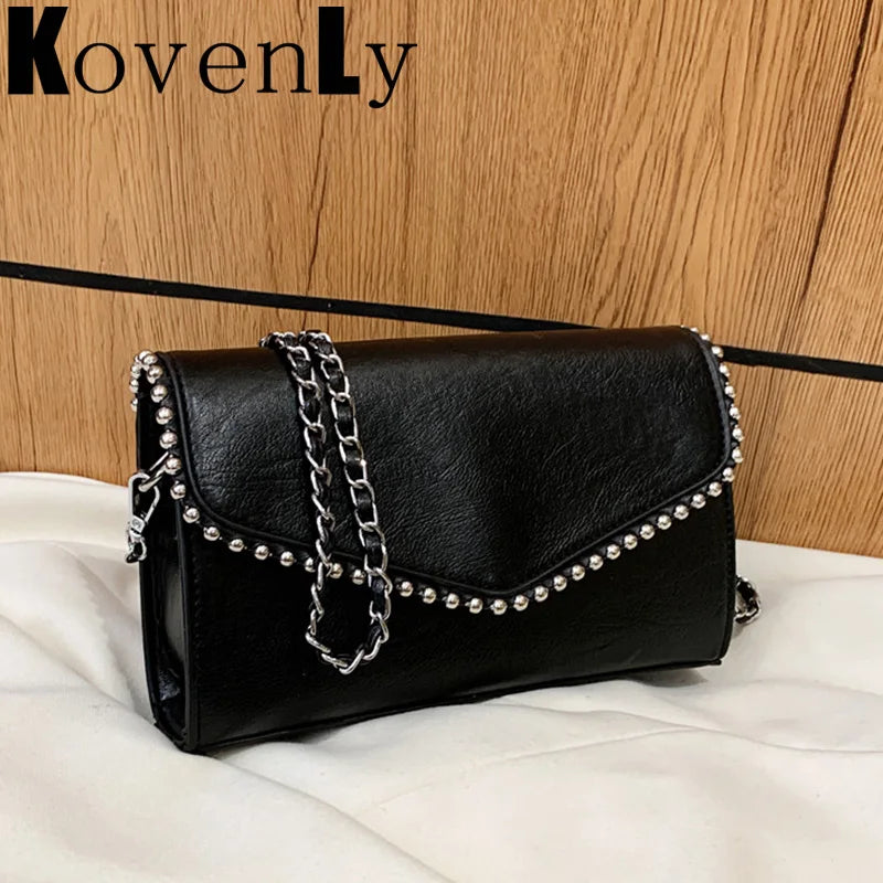 Leather Messenger Bag Small Shoulder Purse Crossbody Handbag