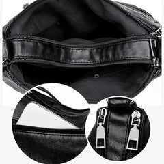 Printed Leather Messenger Bag Women's Shoulder Crossbody Bag
