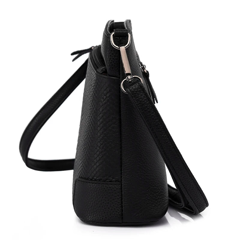 Small Leather Crossbody Messenger Bag Cowhide Women's Casual Handbag