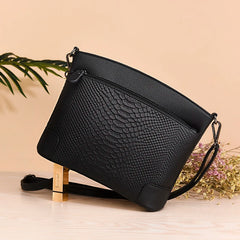 Small Leather Crossbody Messenger Bag Cowhide Women's Casual Handbag