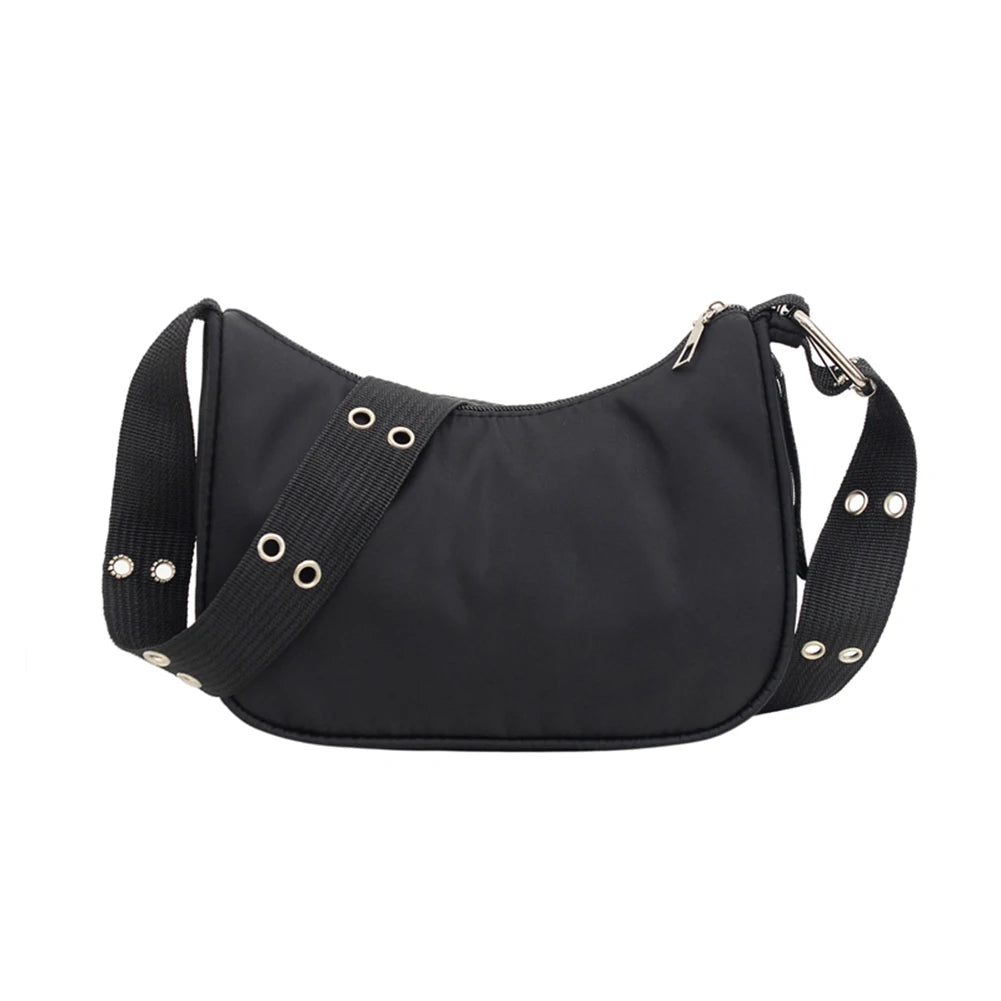Nylon Crossbody Messenger Bag for Women with Wide Shoulder Strap
