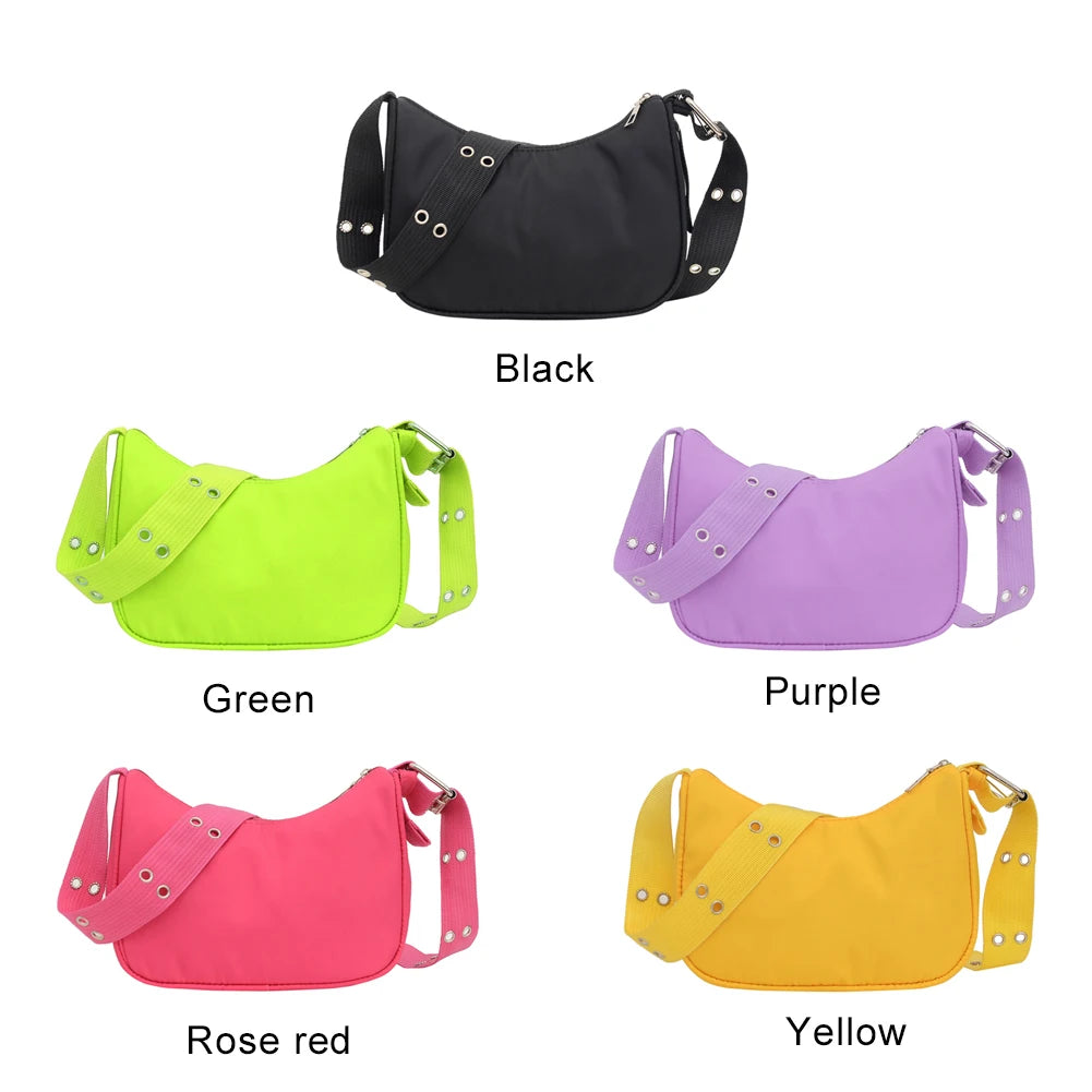 Nylon Crossbody Messenger Bag for Women with Wide Shoulder Strap
