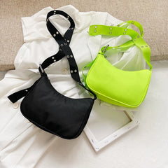Nylon Crossbody Messenger Bag for Women with Wide Shoulder Strap