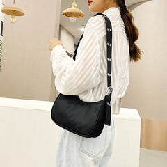 Nylon Crossbody Messenger Bag for Women with Wide Shoulder Strap
