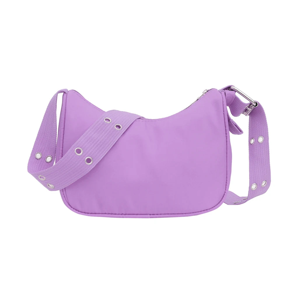 Nylon Crossbody Messenger Bag for Women with Wide Shoulder Strap