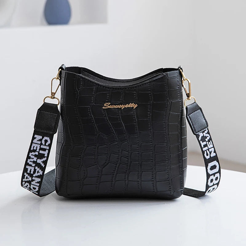 Crocodile PU Leather Messenger Bag Crossbody Shoulder Handbag