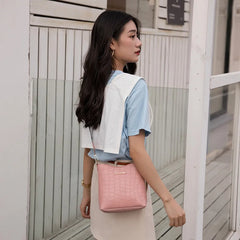 Crocodile PU Leather Messenger Bag Crossbody Shoulder Handbag