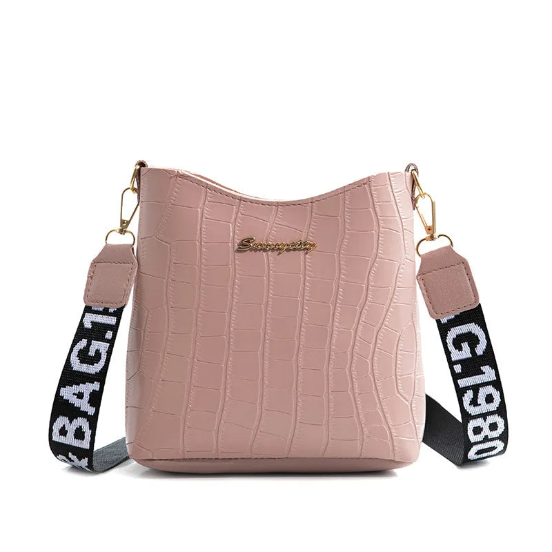 Crocodile Pu Leather Women Messenger Bag Shoulder Handbag