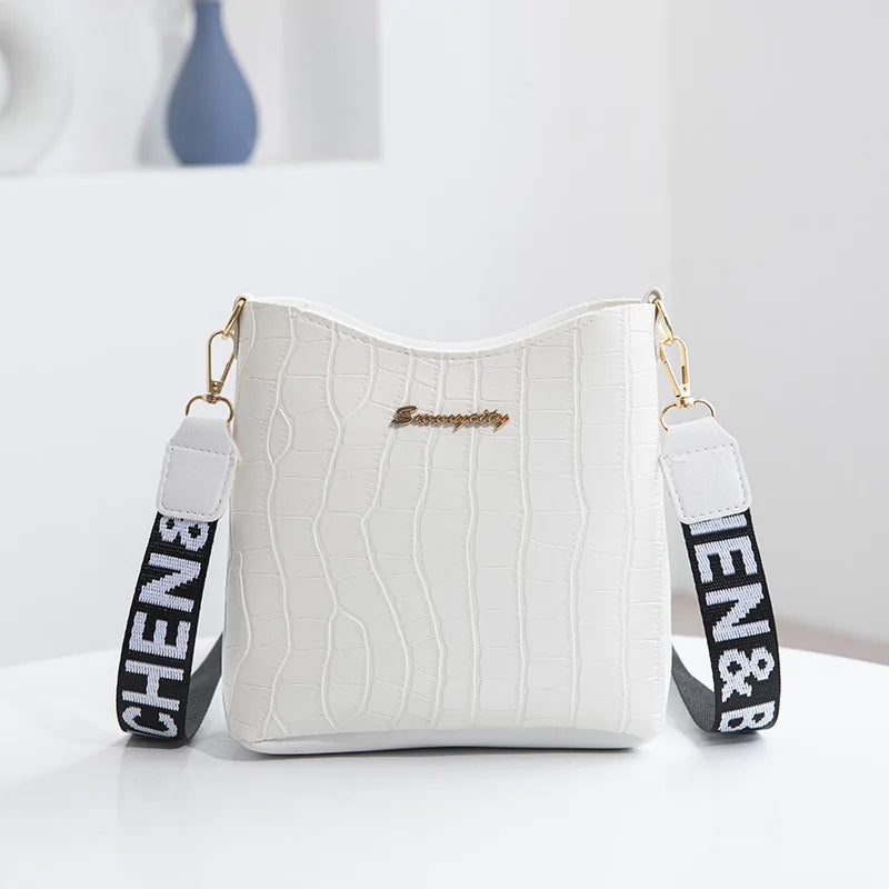 Crocodile Pu Leather Women Messenger Bag Shoulder Handbag