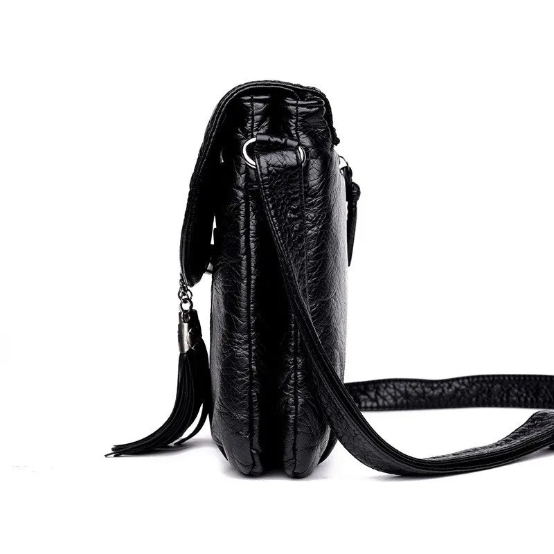 Women Messenger Bag Crossbody Female Flap Shoulder Bag Soft Leather Handbag