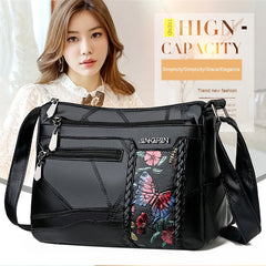 Floral Print Shoulder Bag Vintage PU Leather Crossbody