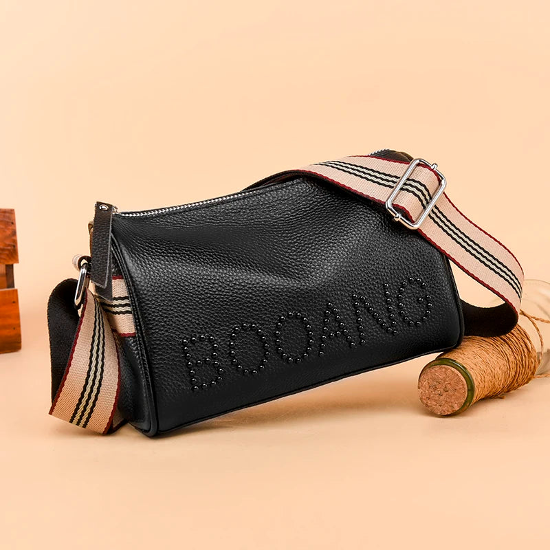 Women Crossbody Bag High Capacity Shoulder Handbag Cowhide Leather