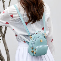 Women Mini Backpack PU Leather Shoulder Crossbody Bag