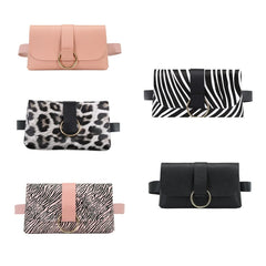 Women Envelope Waist Bag PU Leather Clutch Cell Phone Purse Belt Fanny Pack