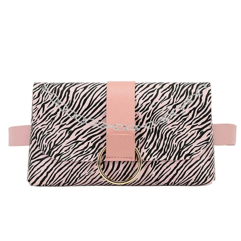 Women Envelope Waist Bag PU Leather Clutch Cell Phone Purse Chest Bag