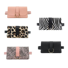 Women Envelope Waist Bag PU Leather Clutch Cell Phone Purse Chest Bag