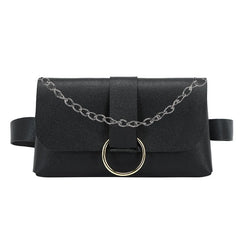 Women Envelope Waist Bag PU Leather Clutch Cell Phone Purse Chest Bag