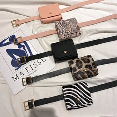 Women Mini PU Leather Fanny Pack Waist Bag Girls Cell Phone Pocket Travel Purse