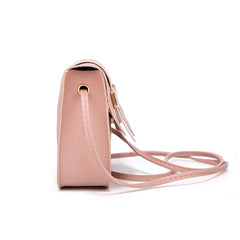 Mini PU Leather Messenger Bag Metal Decorative Shoulder Crossbody Phone Bag