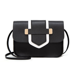 Mini PU Leather Messenger Bag Metal Decorative Shoulder Crossbody Phone Bag