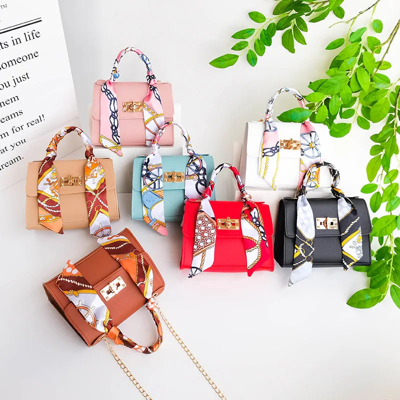 Women Mini Small Square Pack Shoulder Bag Silk Scarf Messenger Crossbody Bag