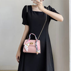 Women Mini Small Square Pack Shoulder Bag Silk Scarf Messenger Crossbody Bag
