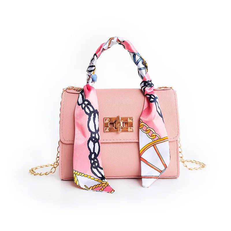 Women Mini Small Square Pack Shoulder Bag Silk Scarf Messenger Crossbody Bag