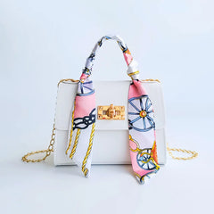 Women Mini Small Square Pack Shoulder Bag Silk Scarf Messenger Crossbody Bag