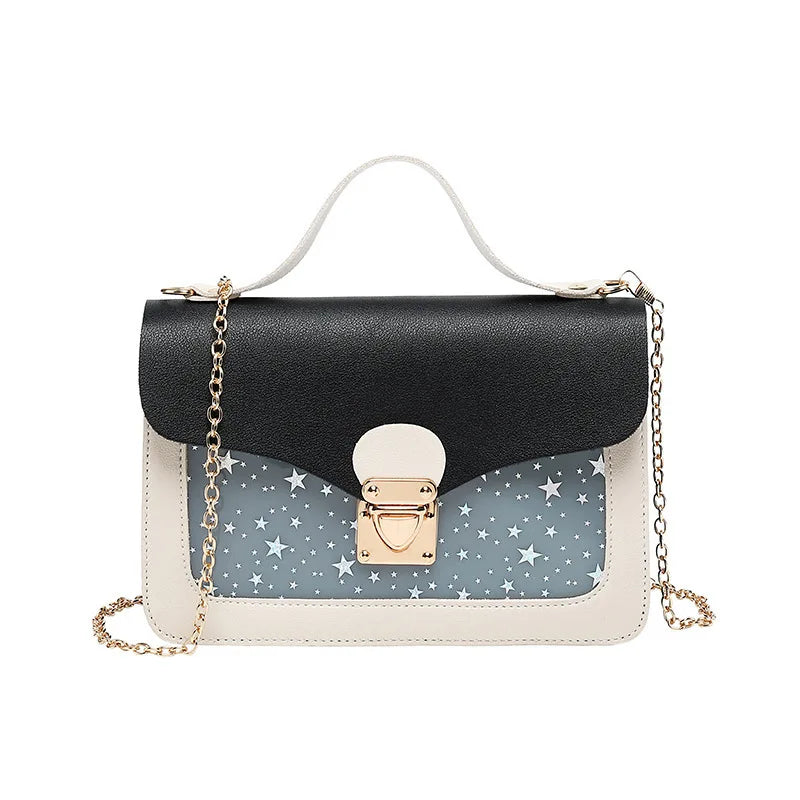 Women Mini Small Square Pack Shoulder Bag Star Sequin Messenger Crossbody Bag