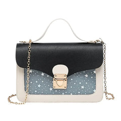 Small Square Pack Shoulder Bag Star Sequin Messenger Crossbody Clutch Pink