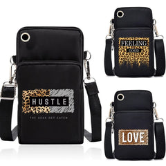 Women Galaxy S22 Waterproof Messenger Bag Purse Leopard Wrist Pack