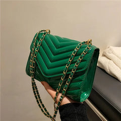 Women Fashion Solid Color Mini Chain Clutch Bag