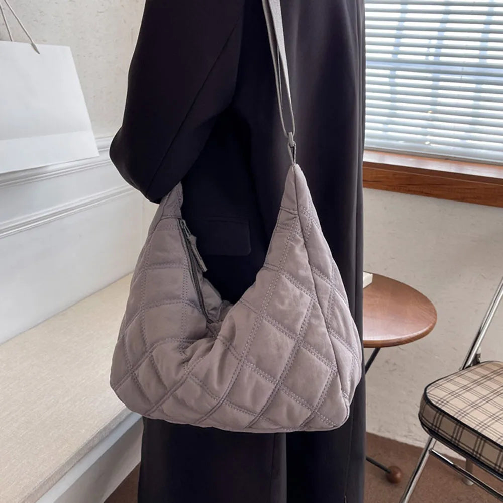 Women Nylon Shoulder Bag Casual Tote Down Diagonal Bags