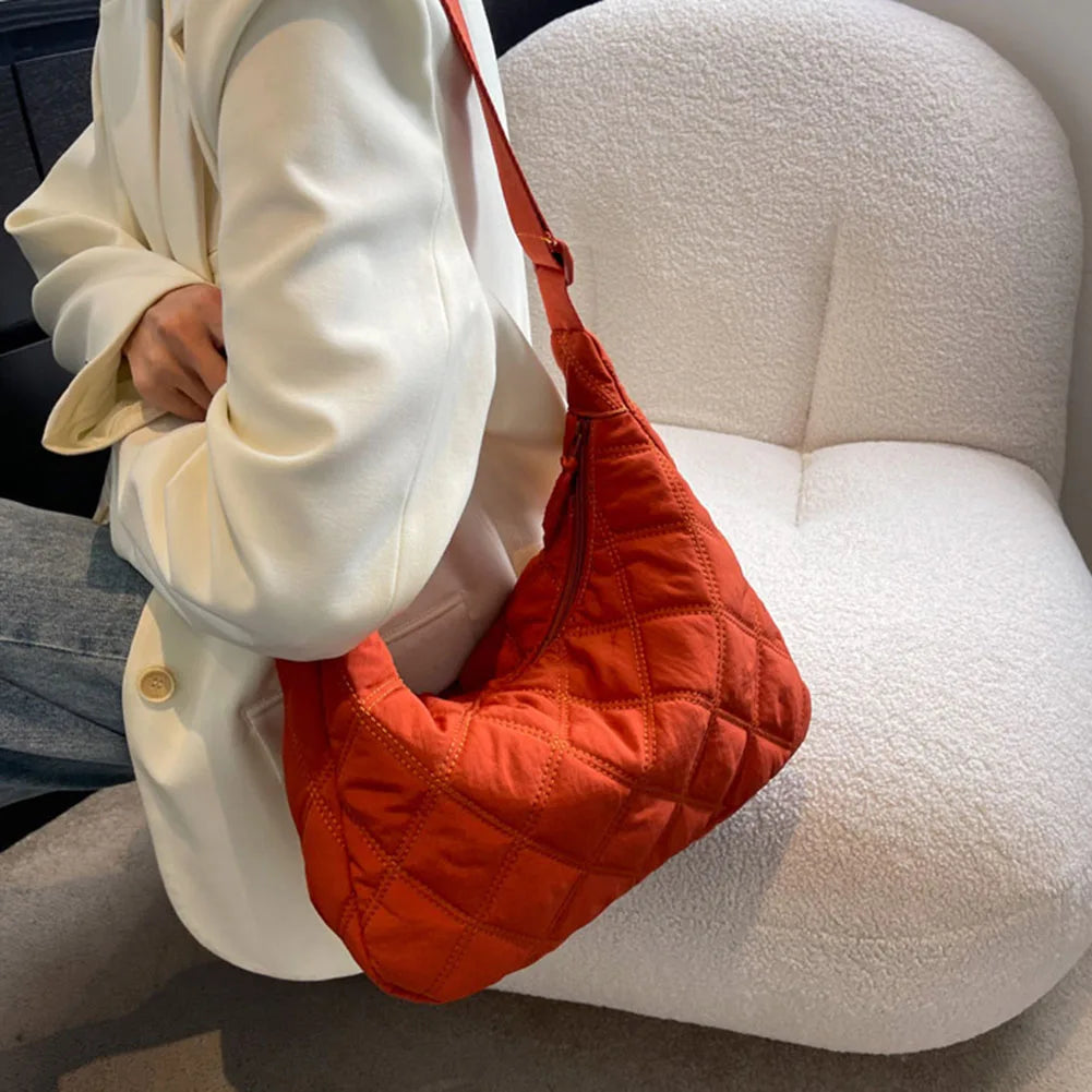 Women Nylon Shoulder Bag Casual Tote Down Diagonal Bags