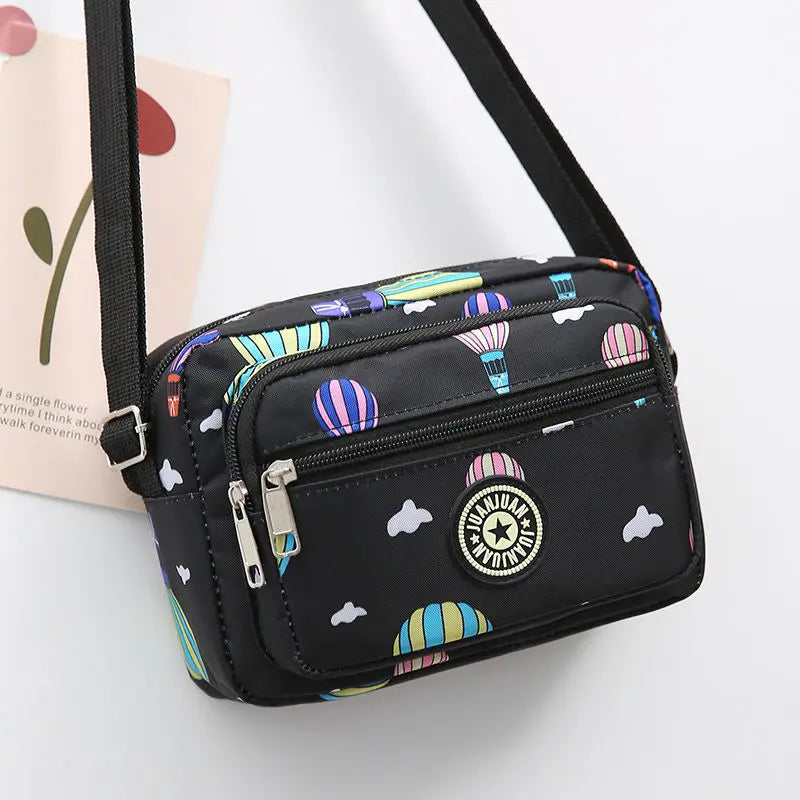 Nylon Shoulder Bag for Women Large Capacity Crossbody Bag Zipper Closure