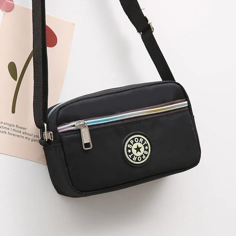 Nylon Shoulder Bag for Women Large Capacity Crossbody Bag Zipper Closure