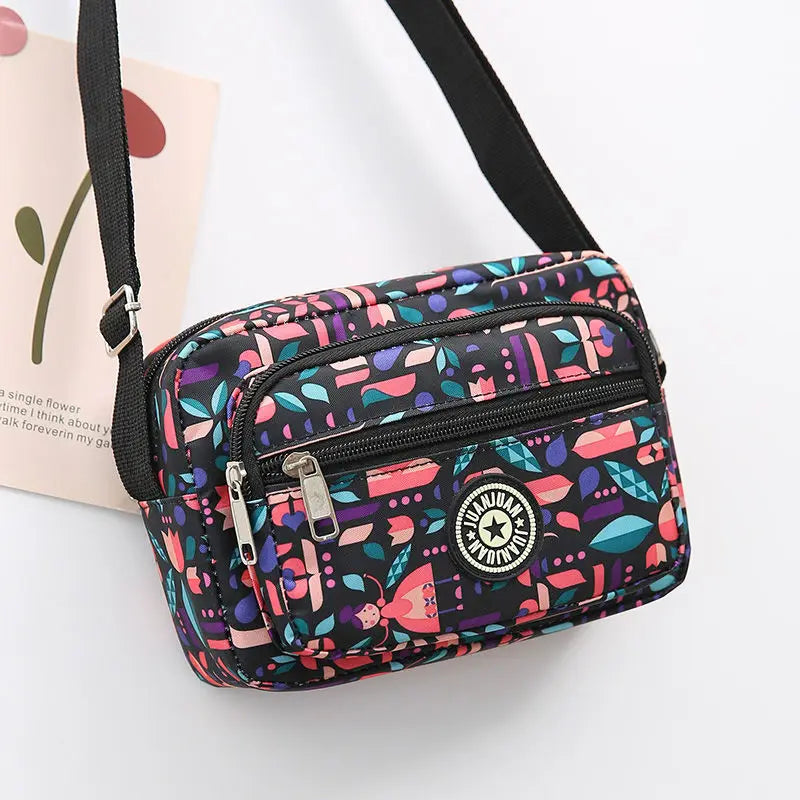 Nylon Shoulder Bag for Women Large Capacity Crossbody Bag Zipper Closure