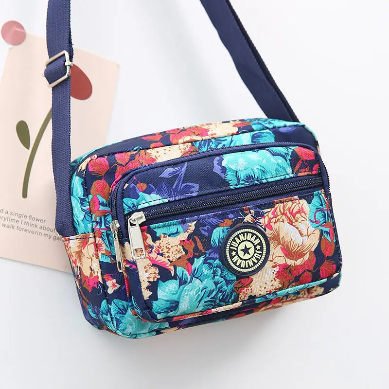 Nylon Shoulder Bag for Women Large Capacity Crossbody Bag Zipper Closure