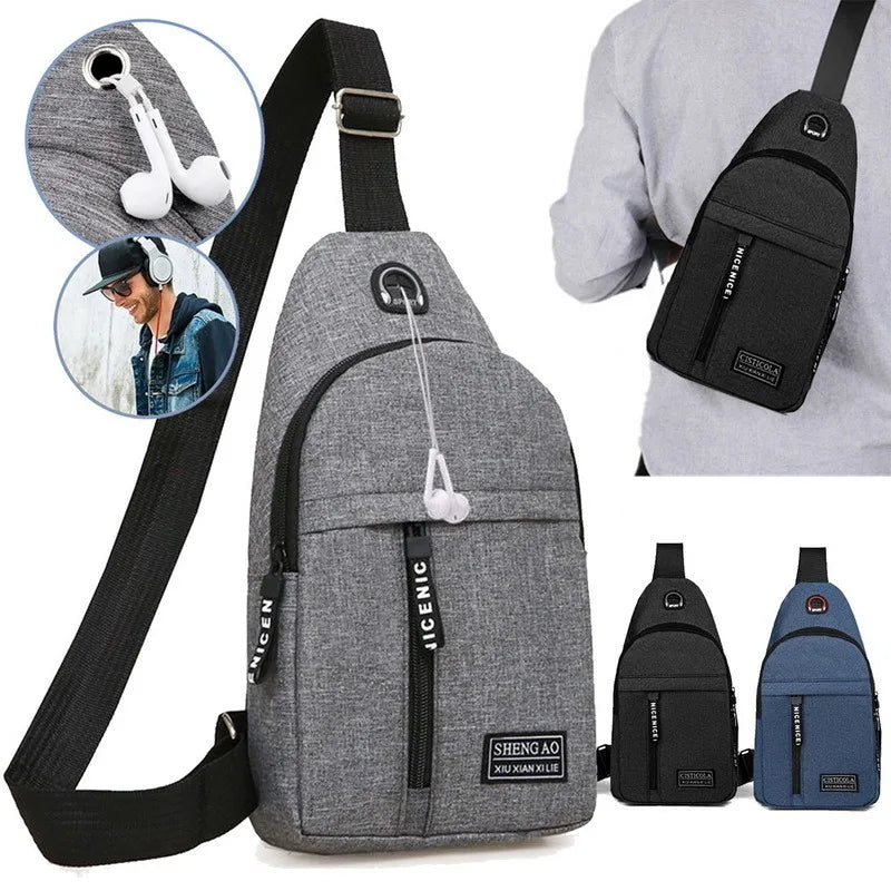 Nylon Waist Bag Sling Men's Belt Crossbody Shoulder Chest Bag