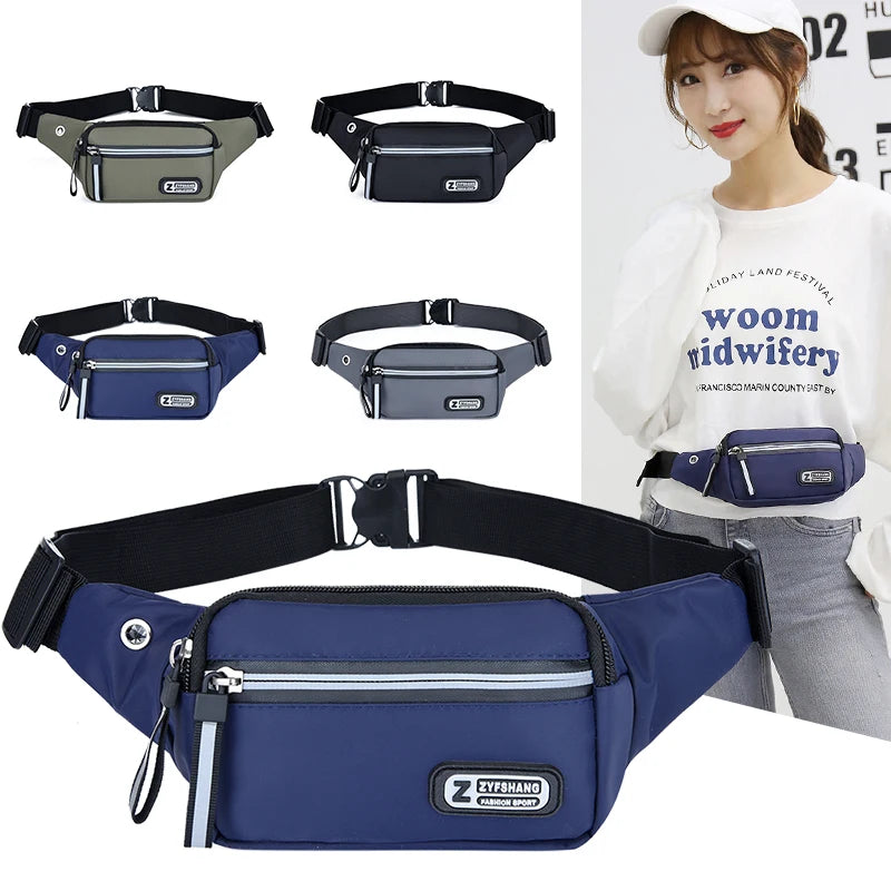 Women Nylon Waist Packs Fanny Pack Belt Sling Bags Laser Chest Phone Pouch